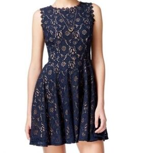 City Studio Juniors Lace Fit & Flare Sleeveless Short Dress - Size 7
